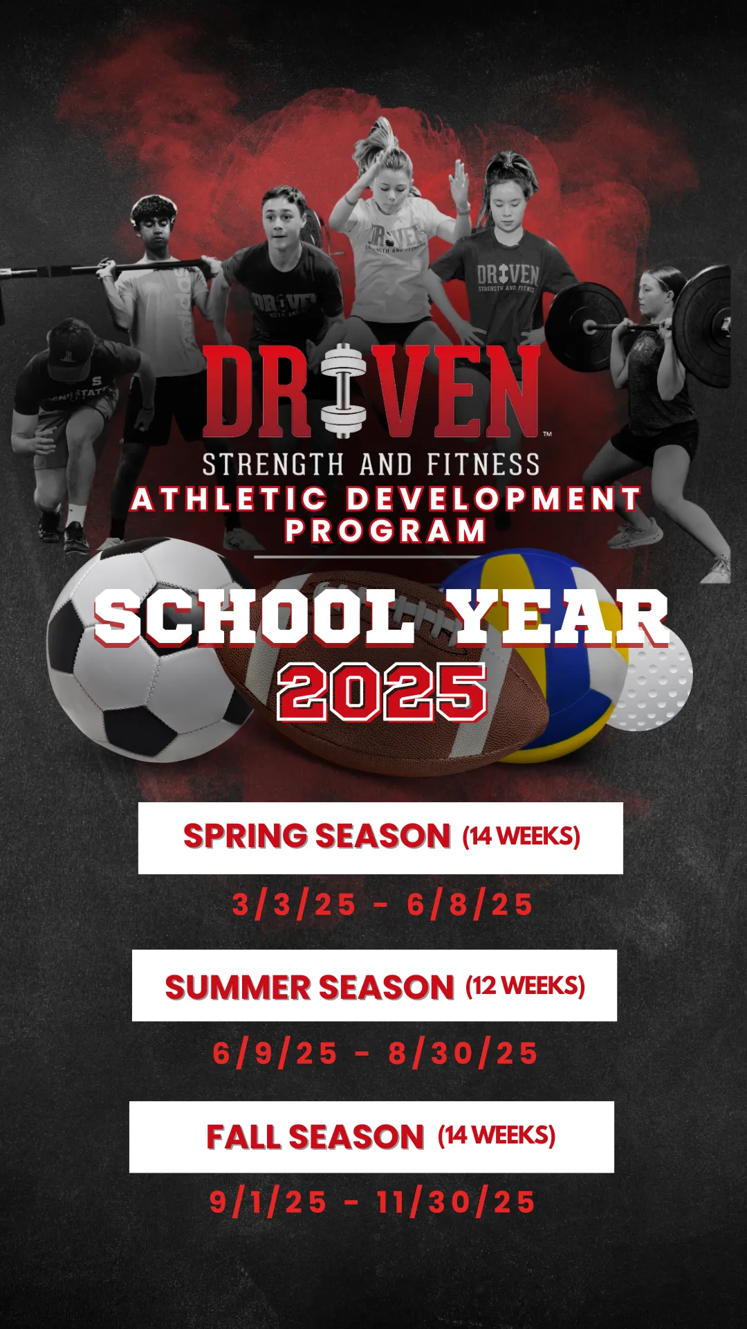 Driven Strength and Fitness - Summer Season 2025 schedule