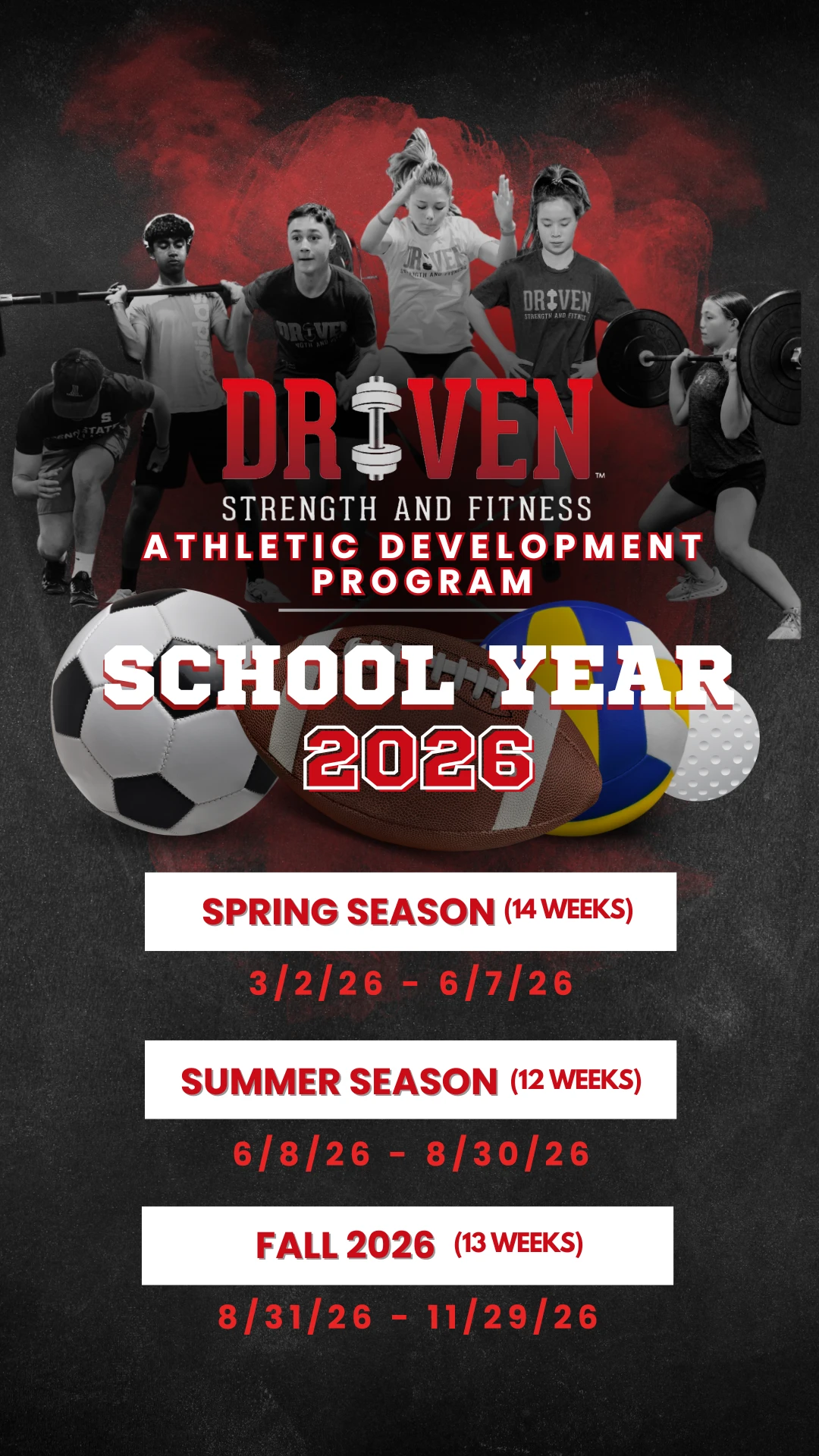 Driven Strength and Fitness Shool Year 2026 poster